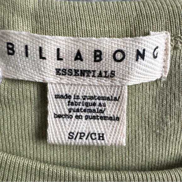 Billabong Rerun Tank Cropped Tank Top Avocado  Green Women’s Small NWOT - Picture 9 of 14